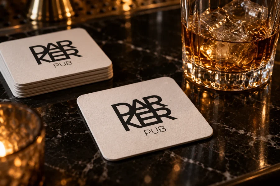 Darker Pub · identidad: posavasos