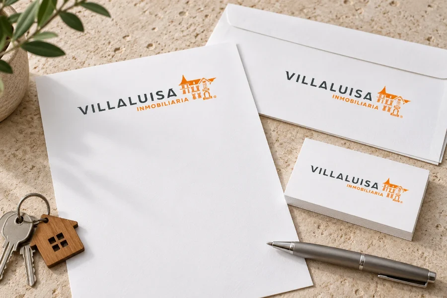Villaluisa Inmobiliaria · identidad y web: papelería