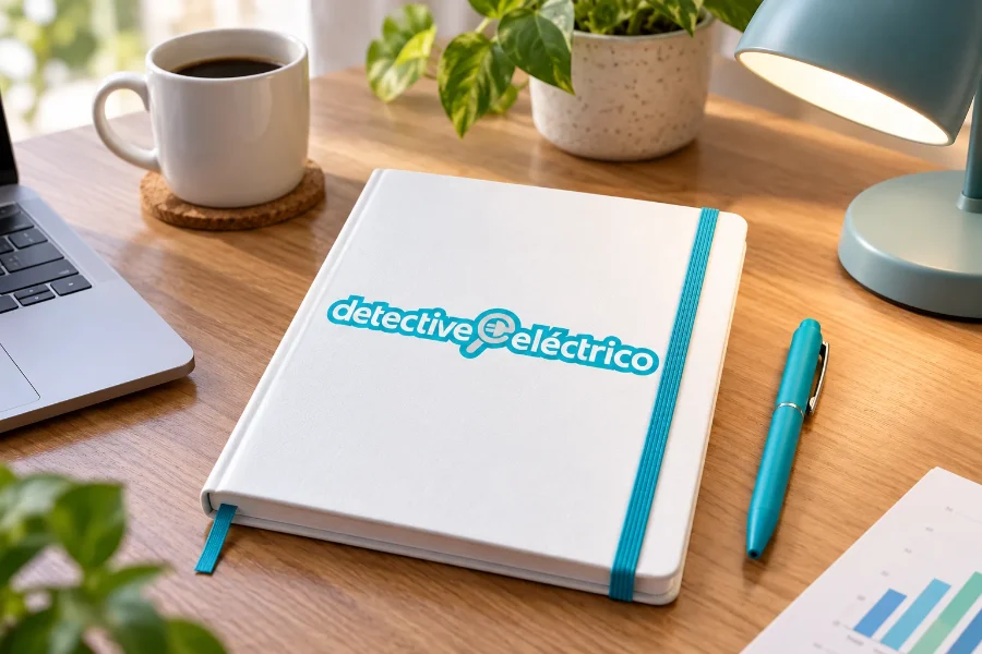 Detective Eléctrico · identidad y web: libreta