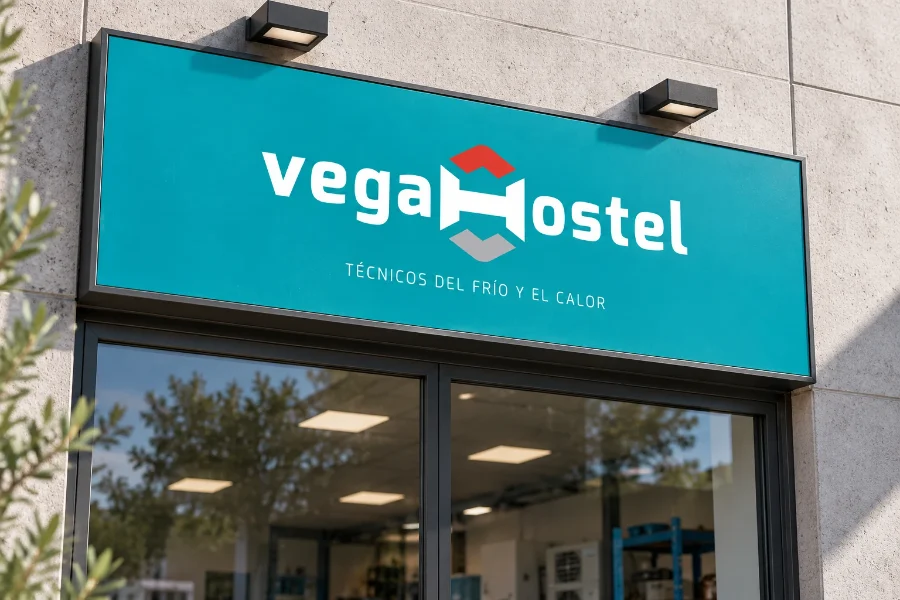 Vegahostel · identidad: rótulo