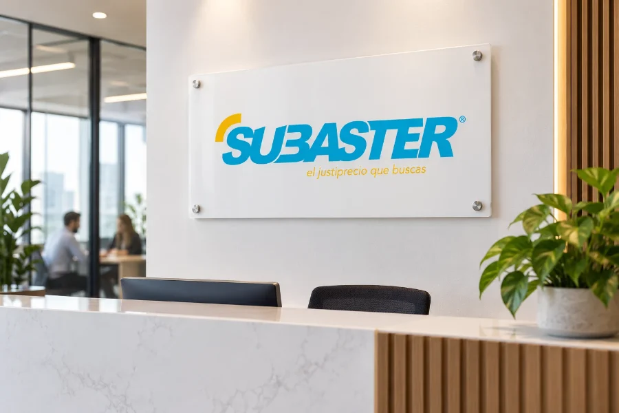 Subaster · identidad y web: rótulo