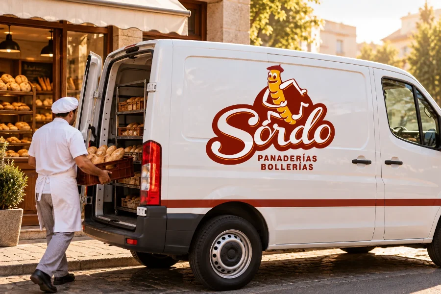Panaderías Sordo · identidad premium: vehículo