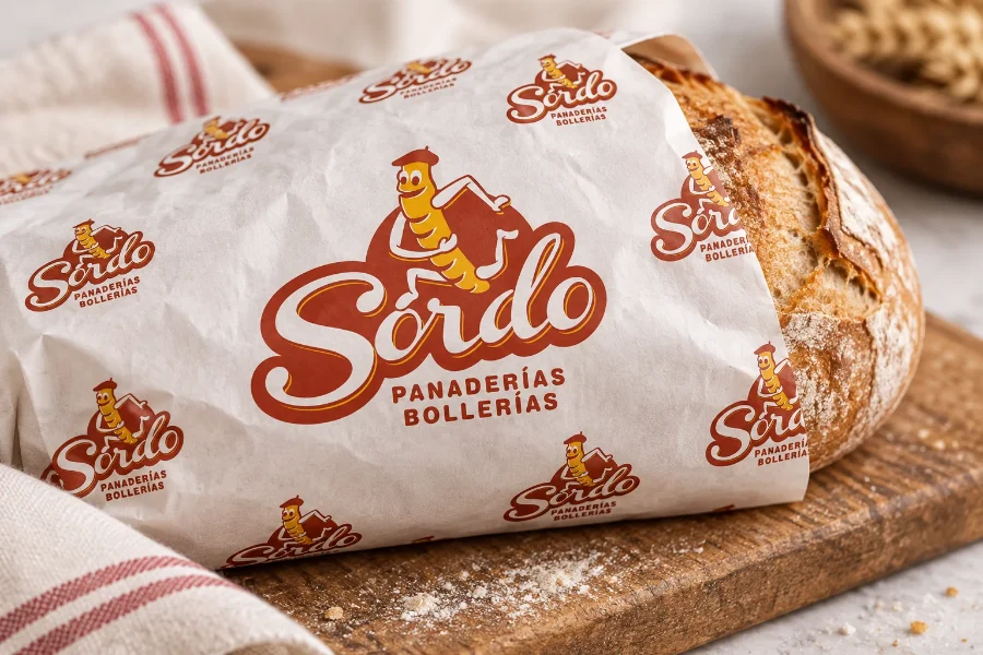 Panaderías Sordo · identidad premium: papel de envolver