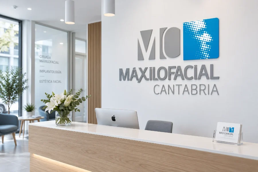 Maxilofacial Cantabria · identidad: rótulo de recepción