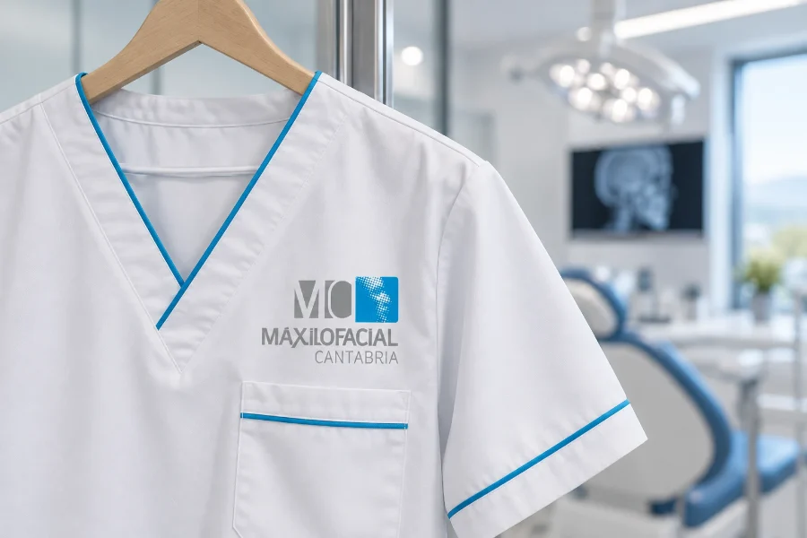 Maxilofacial Cantabria · identidad: uniforme clínico