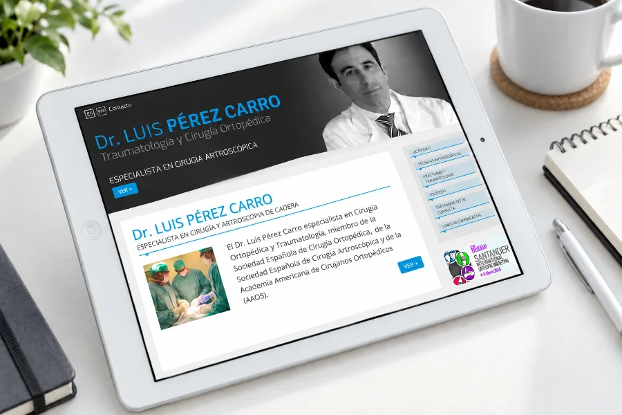 Dr. Luis Pérez Carro · web y aplicaciones: web en la tableta