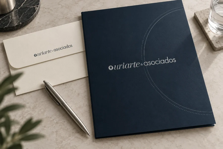Uriarte & Asociados · identidad: carpeta para documentos