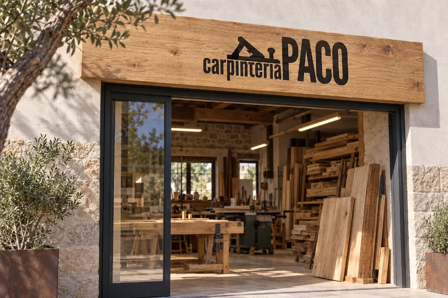 Carpintería Paco · identidad: fachada