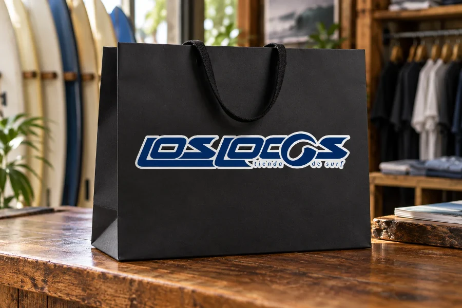 Escuela de Surf Los Locos · logotipo Los Locos: bolsa