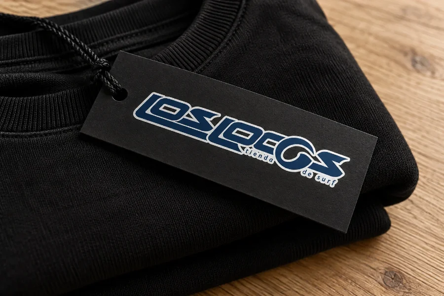 Escuela de Surf Los Locos · logotipo Los Locos: etiqueta