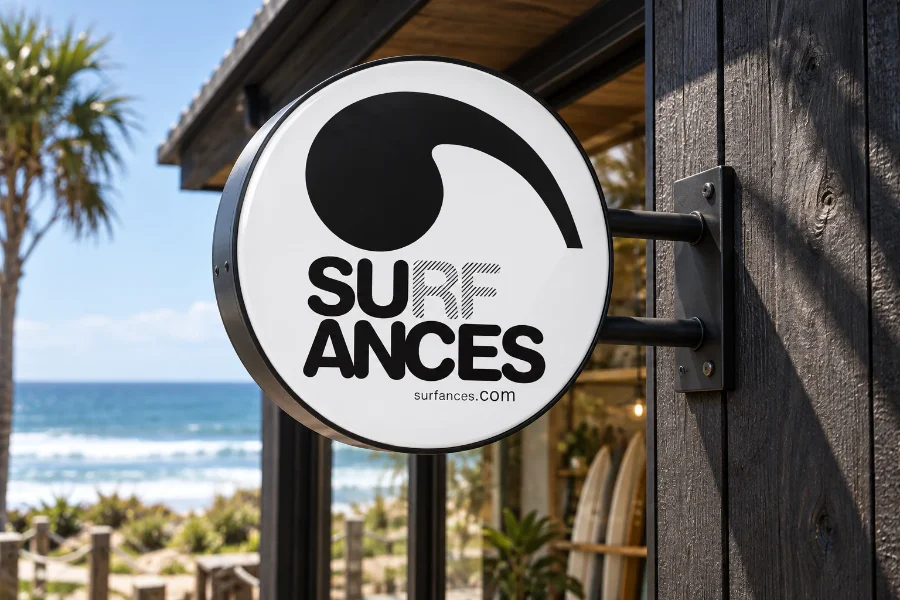 Surfances · logotipo: rótulo