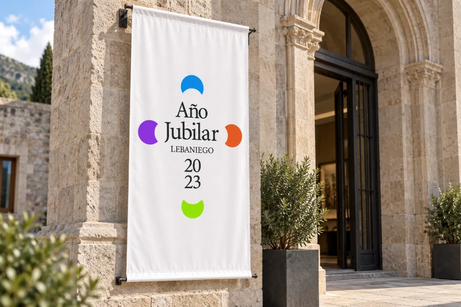 Año Jubilar Lebaniego 2023 · sello: banderola