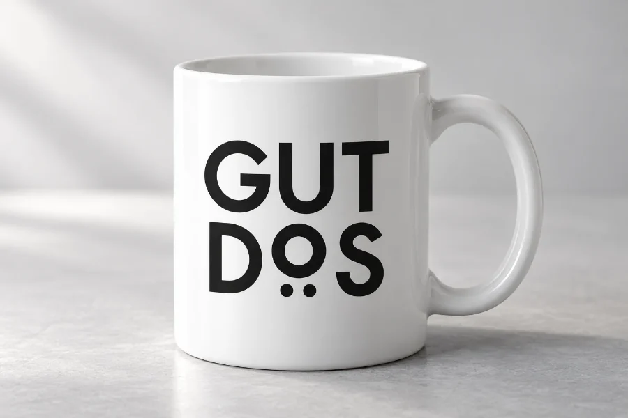 Gutdos · aplicaciones promocionales: taza