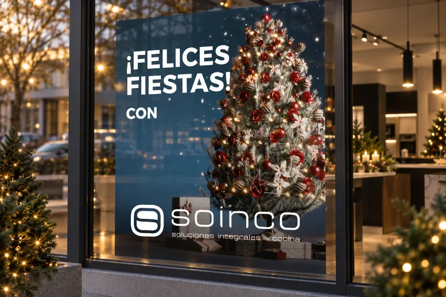 Cocinas Soinco · felicitación de Navidad 2023: escaparate