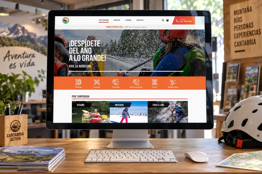 Cantabria Activa · diseño web: diseño en el ordenador