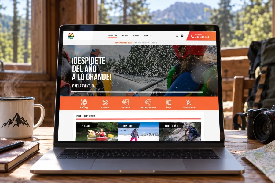 Cantabria Activa · diseño web: diseño en el portátil