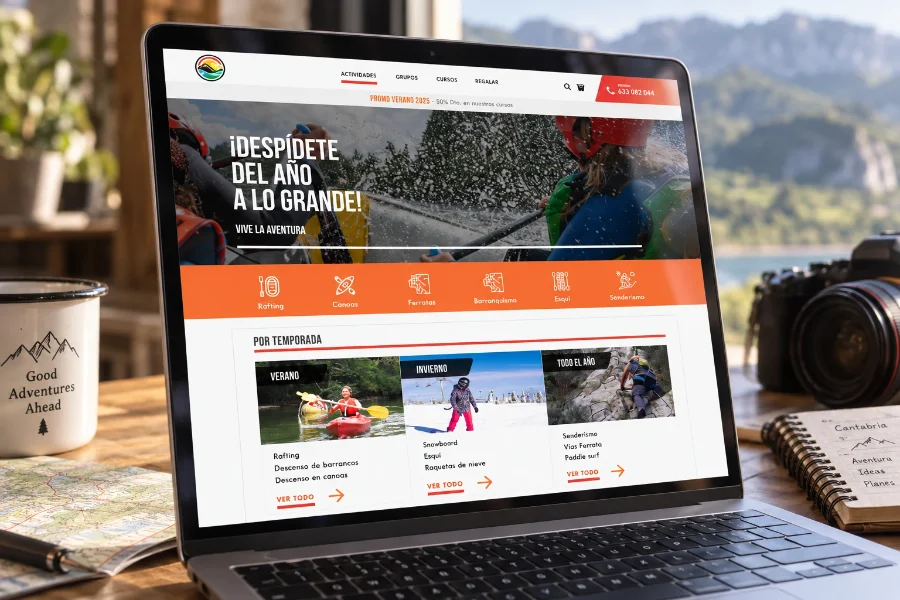 Cantabria Activa · diseño web: detalle de la web