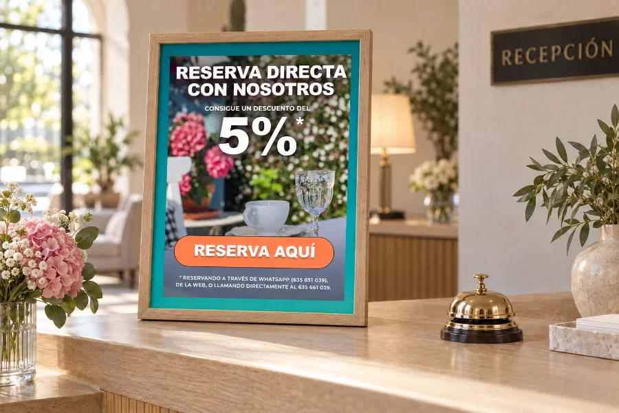 Posada Seis Leguas · reserva directa y felicitación: cartel