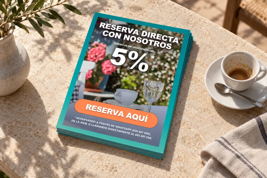 Posada Seis Leguas · reserva directa y felicitación: folleto