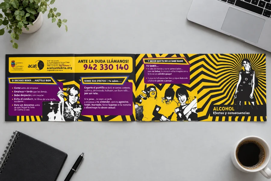 ACAT · campaña sobre alcohol y cannabis: desplegable