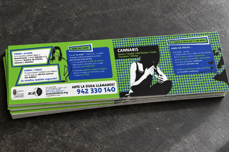 ACAT · campaña sobre alcohol y cannabis: impresos