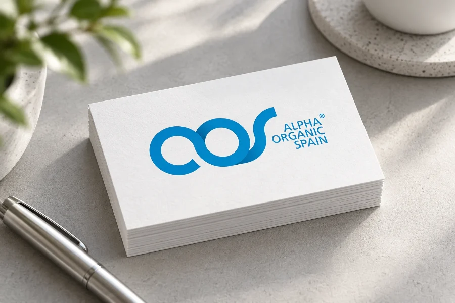 AOS Alpha Organic Spain · identidad: tarjetas