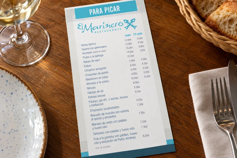 El Marinero · identidad y carta: carta