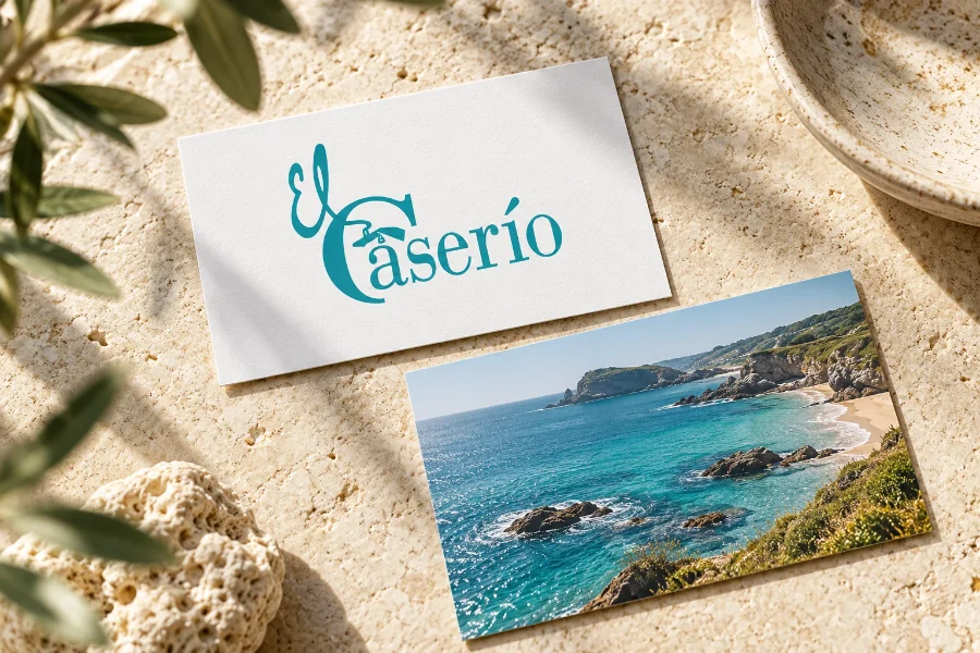 El Caserío · identidad: tarjetas impresas
