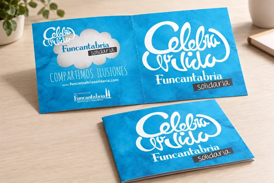 Funcantabria · campañas solidarias: díptico impreso