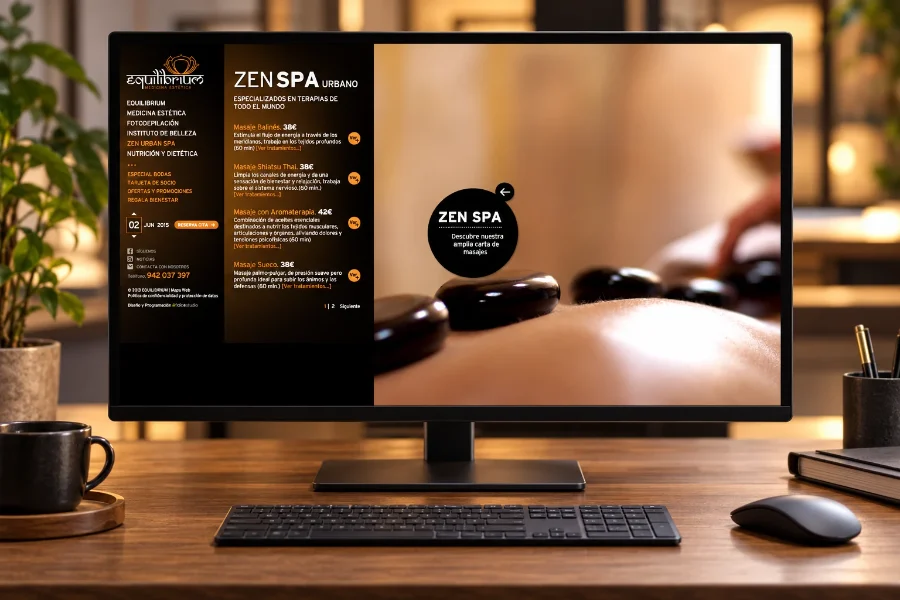 Equilibrium · web: sobre en pantalla (2 de 2)