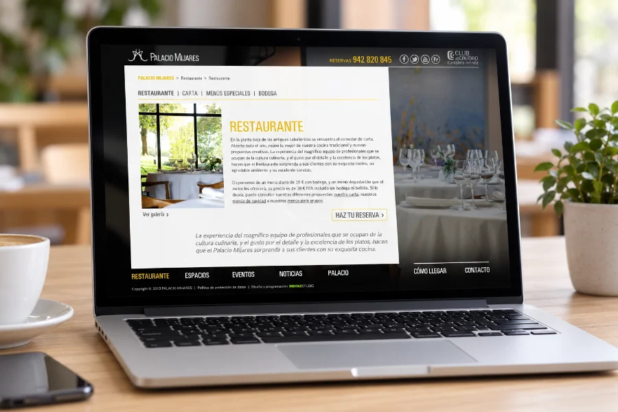 Palacio Mijares · diseño web 2013: web en el portátil (1 de 2)