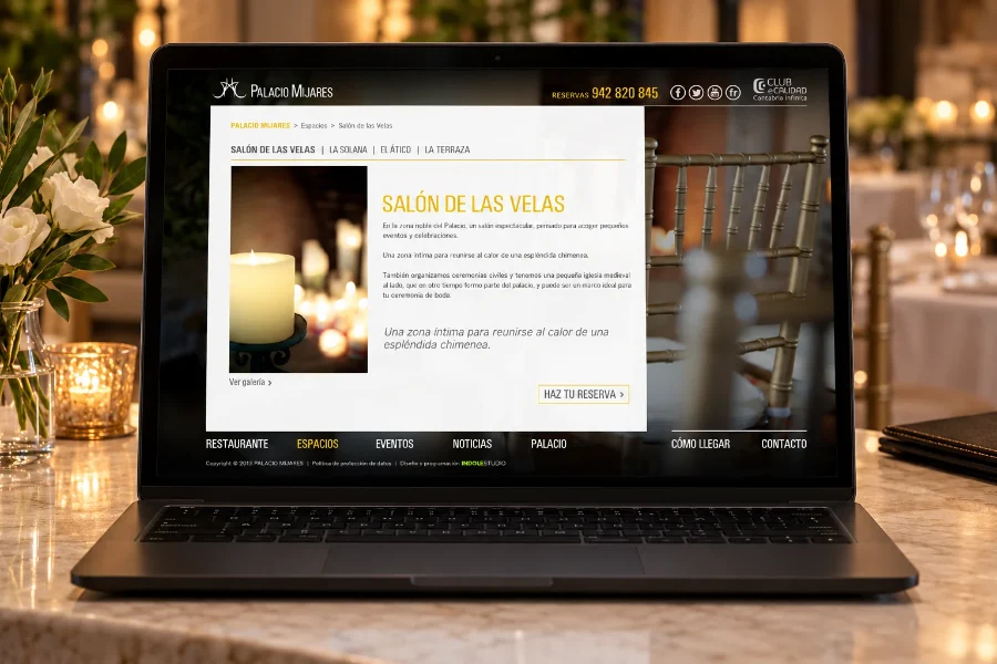 Palacio Mijares · diseño web 2013: web en el portátil (2 de 2)