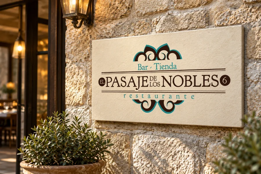 El Pasaje de los Nobles · identidad y restaurante: señal