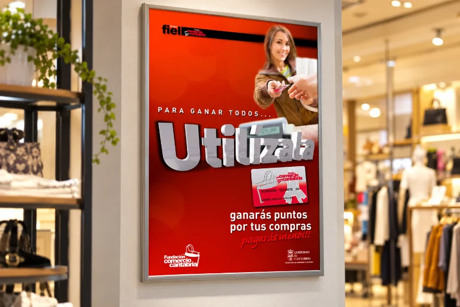 Comercio de Cantabria · campaña «Utilízala»: cartel enmarcado