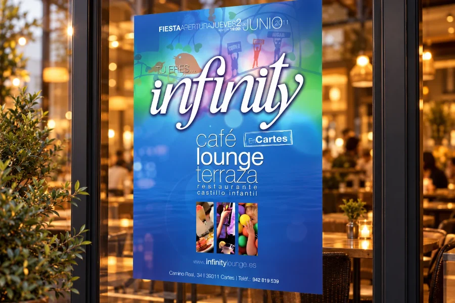 Infinity · fiesta de apertura: cartel en panel (2 de 2)