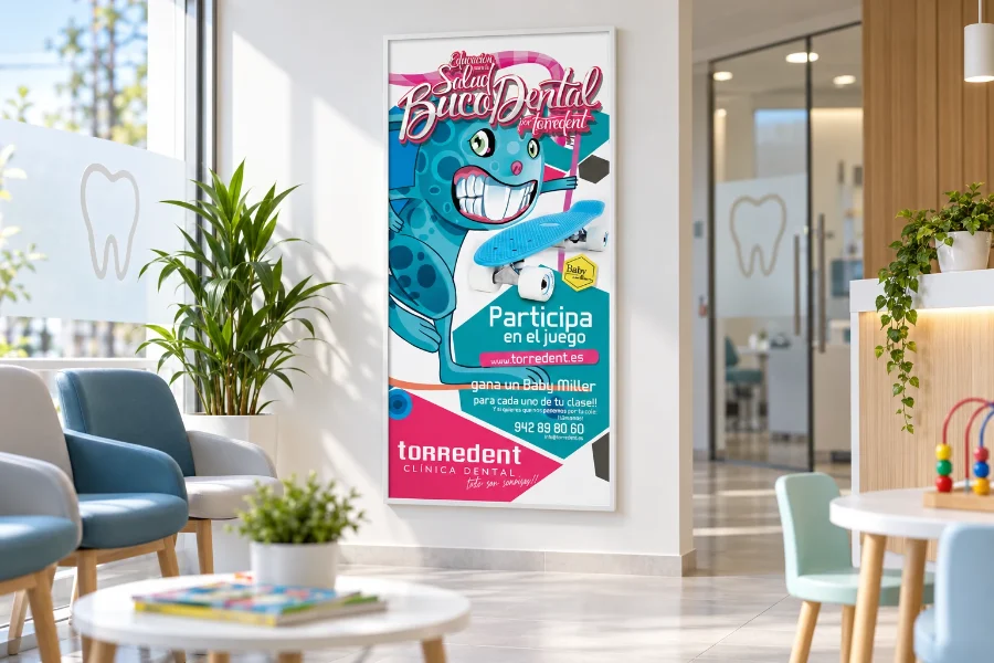 Torredent · campaña de salud bucodental: cartel enmarcado