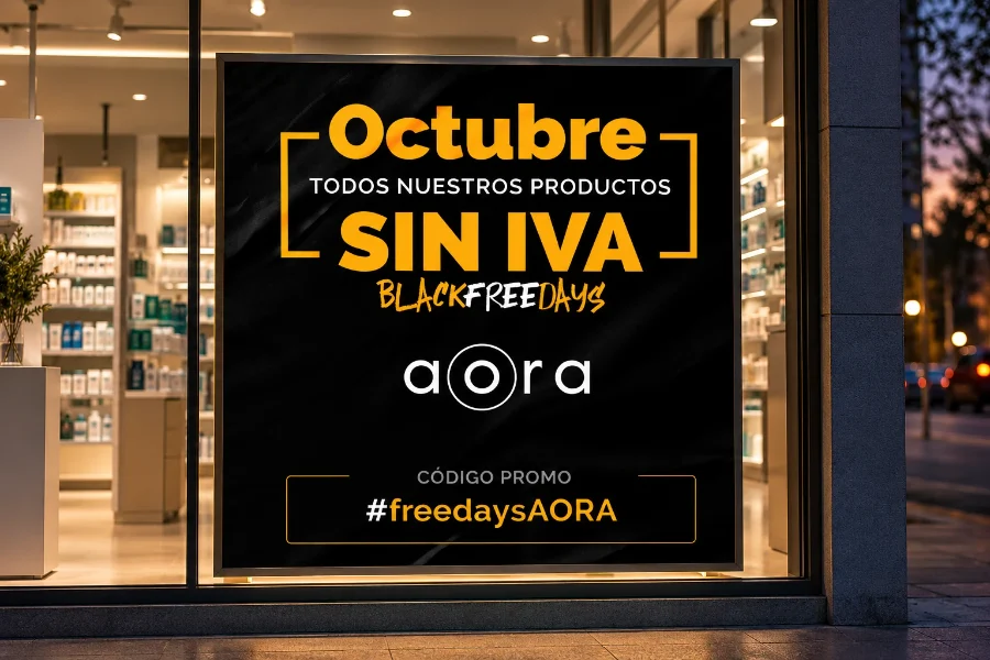 AORA · Black Free Days y felicitación de Navidad: campaña en escaparate