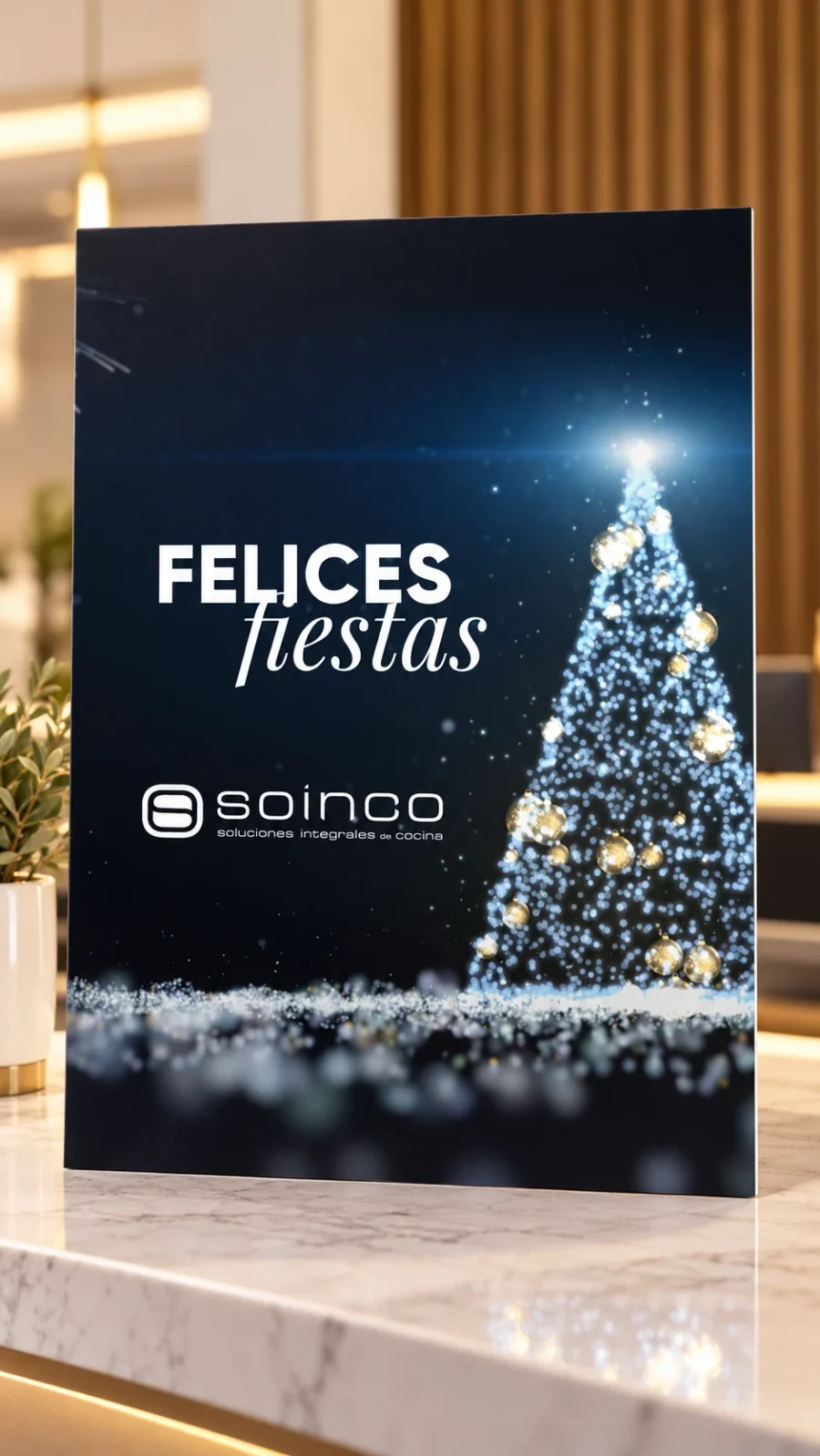 Cocinas Soinco · felicitaciones de Navidad 2020-2024: presentación en panel