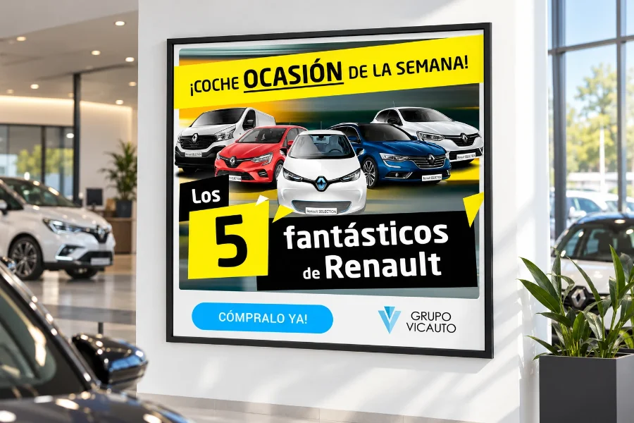 Grupo Vicauto · campaña «Los 5 fantásticos» de Renault: cartel impreso