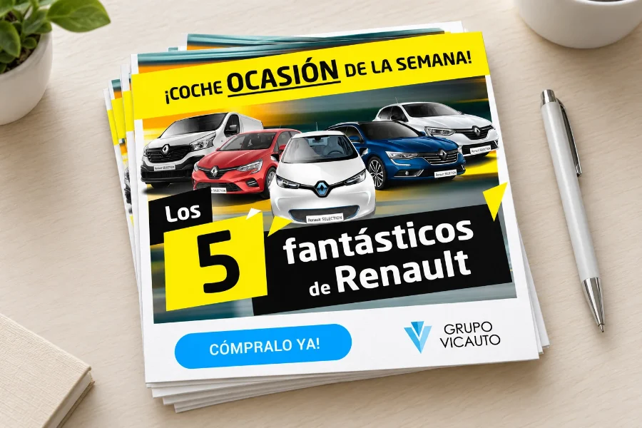 Grupo Vicauto · campaña «Los 5 fantásticos» de Renault: folleto impreso