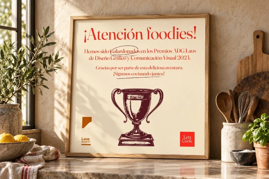 Let’s Cook · premio ADG Laus de bronce: publicación enmarcada