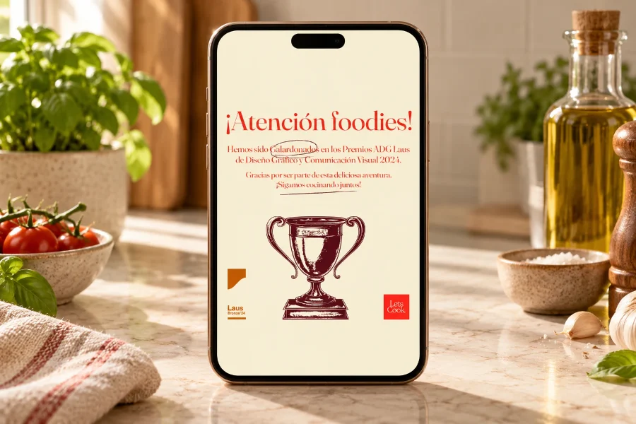 Let’s Cook · premio ADG Laus de bronce: publicación en el móvil