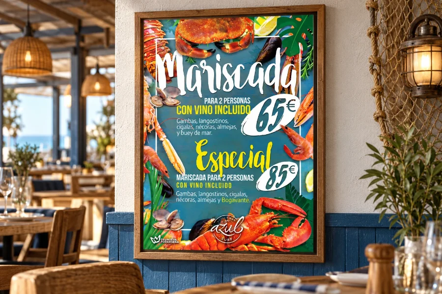 Hotel Mar Azul · Domingos musicales y restauración 2017: cartel enmarcado (2 de 3)