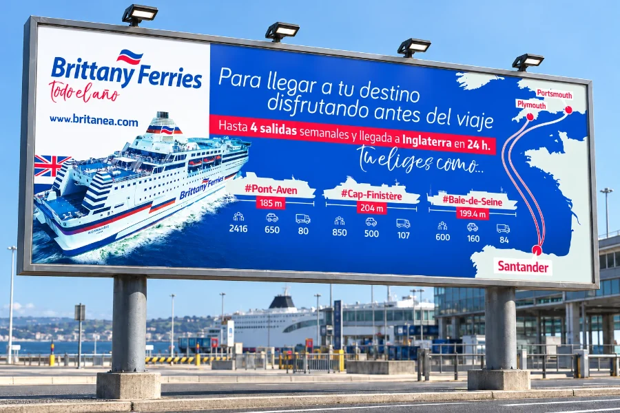Brittany Ferries · campañas 2017-2022: valla en panel