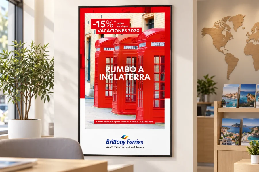 Brittany Ferries · campañas 2017-2022: folleto enmarcado