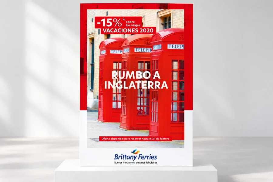 Brittany Ferries · campañas 2017-2022: folleto en panel