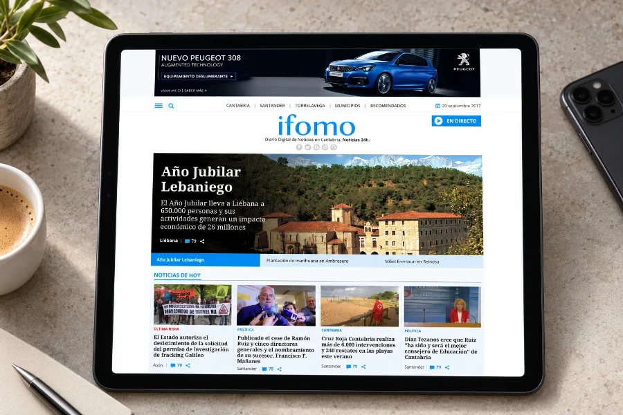 Ifomo · diseño web 2017: señal en la tableta