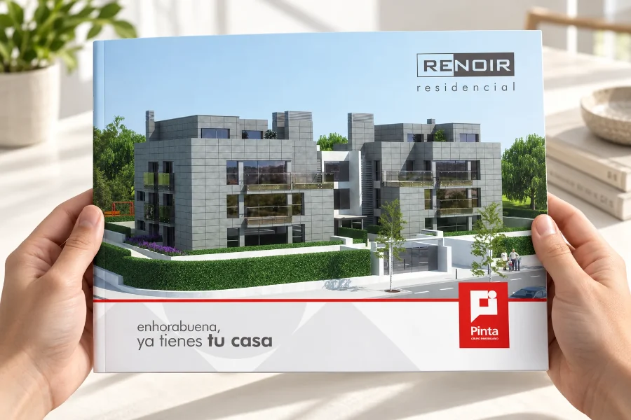 Construcciones Pinta · catálogo Residencial Renoir: folleto en mano