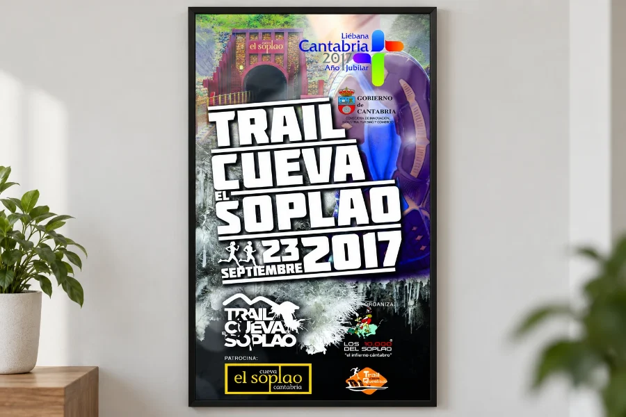 El Soplao · Trail Cueva El Soplao 2017: cartel enmarcado