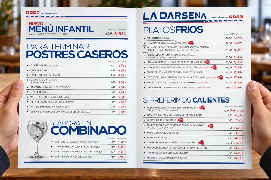 La Dársena · carta 2017: carta en mano (2 de 2)